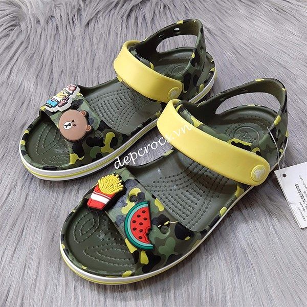  Sandal crocband camo trẻ em 