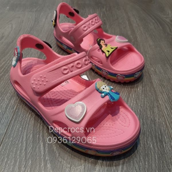  Sandal crocband ii trái tim bé gái 