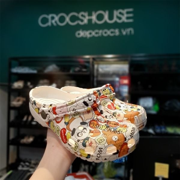  Dép sục cross classic họa tiết trẻ em chính hãng 