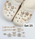  Set Jibbitz charms dây xích giả kim gắn trang trí dép Dinas 