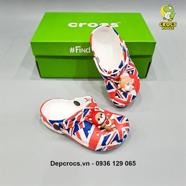  Dép sục cross classic họa tiết trẻ em chính hãng 