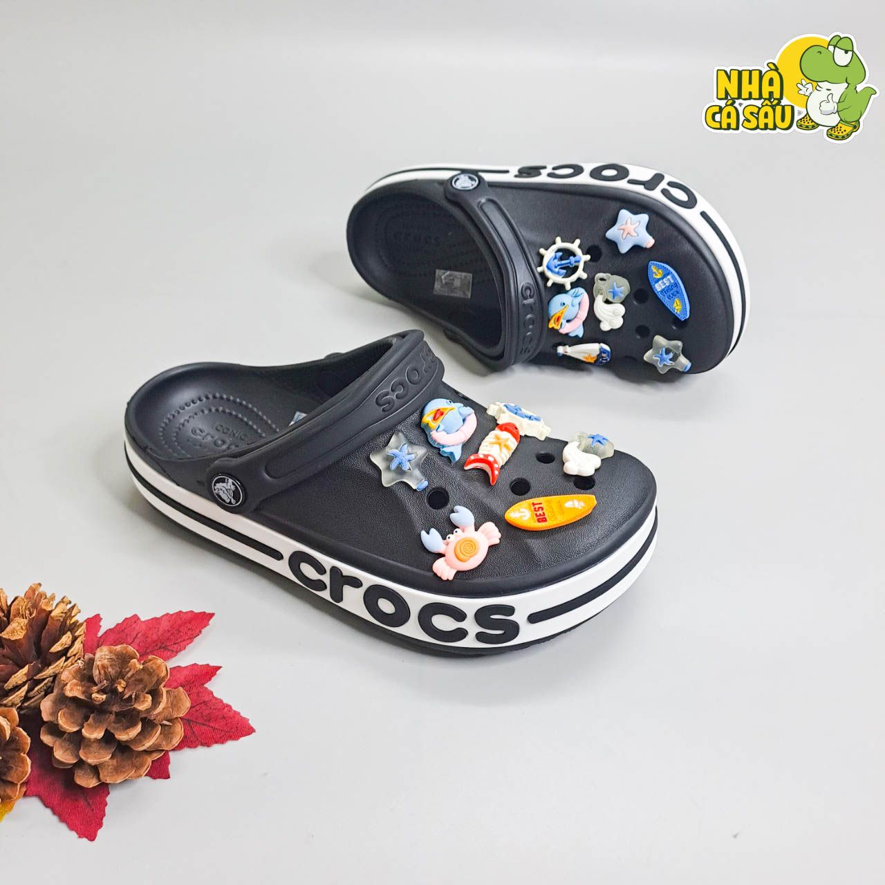  Dép sục cross bayaband nam nữ màu tối chính hãng, cross baya 