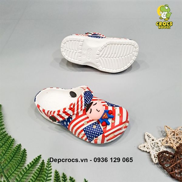  Dép sục cross classic họa tiết trẻ em chính hãng 