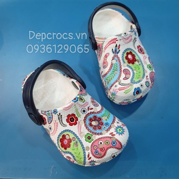  Dép sục cross classic họa tiết trẻ em chính hãng 