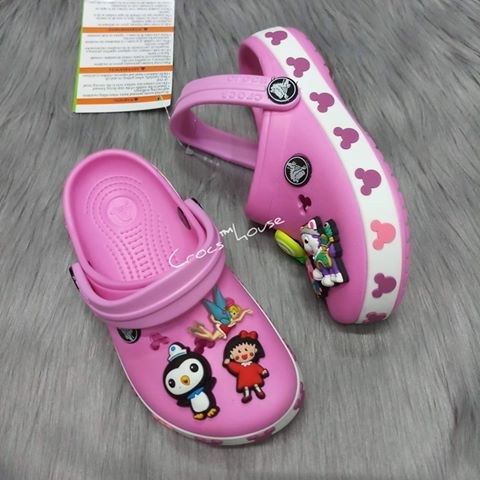  Dép sục crocband viền mickey trẻ em 