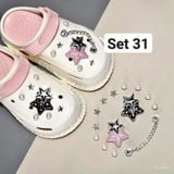  Set Jibbitz charms dây xích giả kim gắn trang trí dép Dinas 