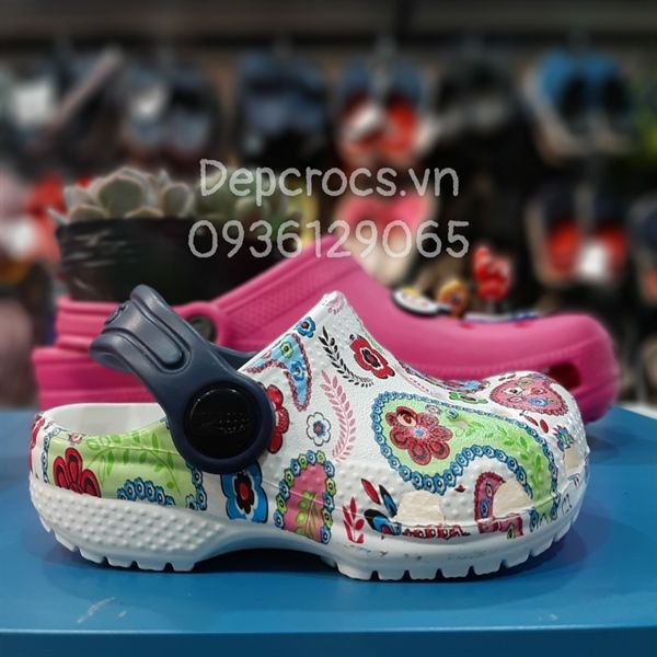  Dép sục cross classic họa tiết trẻ em chính hãng 