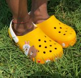  Dép sục Dinas 3D band linefriend thỏ gấu vàng trẻ em 