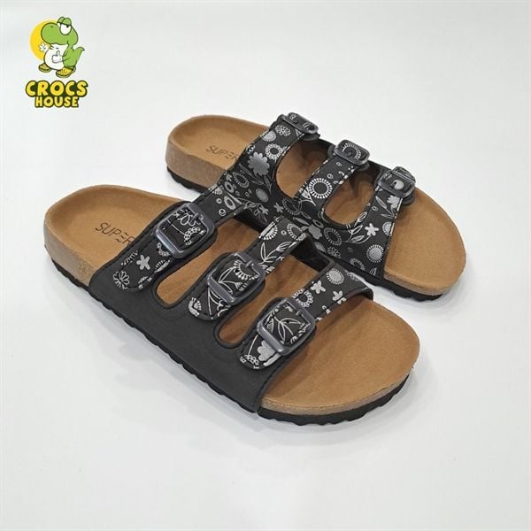  Dép trấu ba quai da bò thật Supersoft 