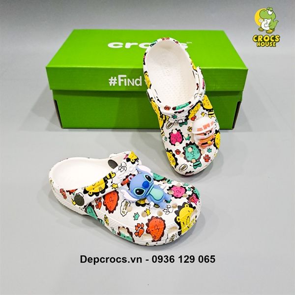  Dép sục cross classic họa tiết trẻ em chính hãng 