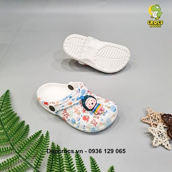  Dép sục cross classic họa tiết trẻ em chính hãng 