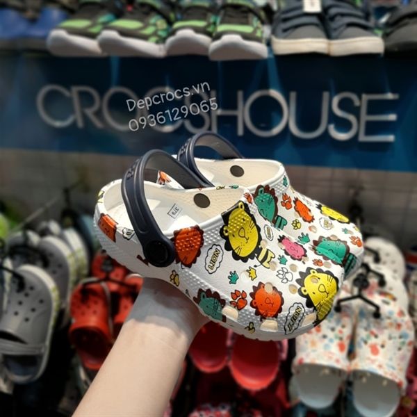  Dép sục cross classic họa tiết trẻ em chính hãng 