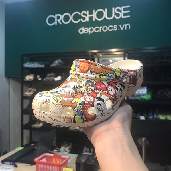  Dép sục cross classic họa tiết trẻ em chính hãng 