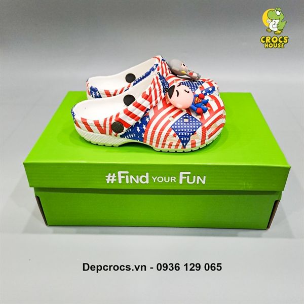  Dép sục cross classic họa tiết trẻ em chính hãng 