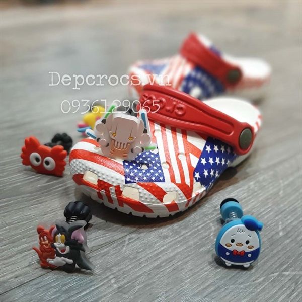 Dép sục cross classic họa tiết trẻ em chính hãng 