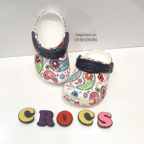  Dép sục cross classic họa tiết trẻ em chính hãng 
