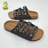 Dép trấu ba quai da bò thật Supersoft 