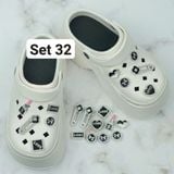  Set Jibbitz charms dây xích giả kim gắn trang trí dép Dinas 