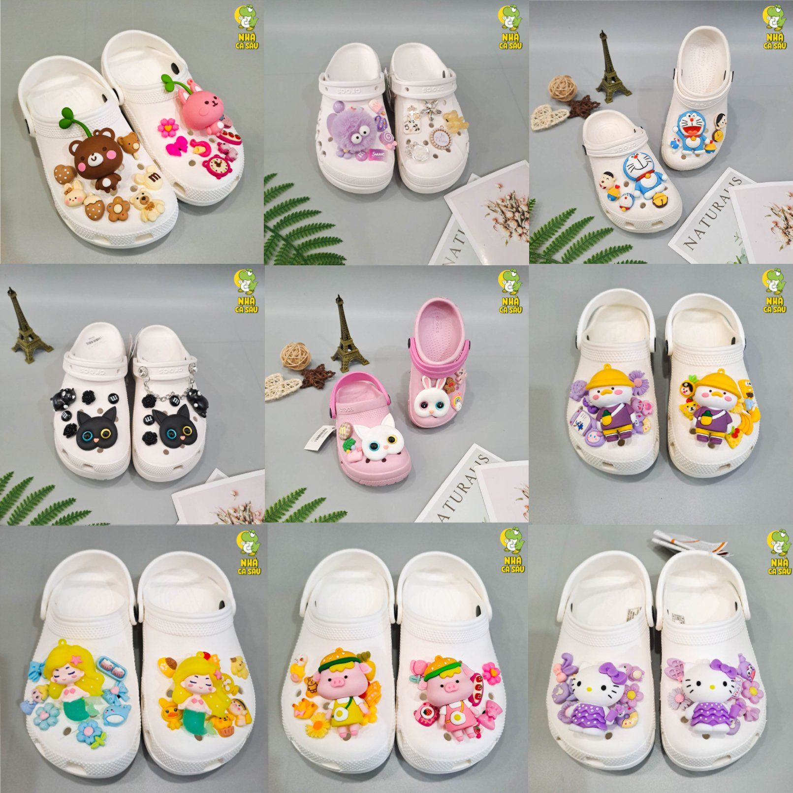  Set Jibbitz charms phối gắn trang trí dép cross 
