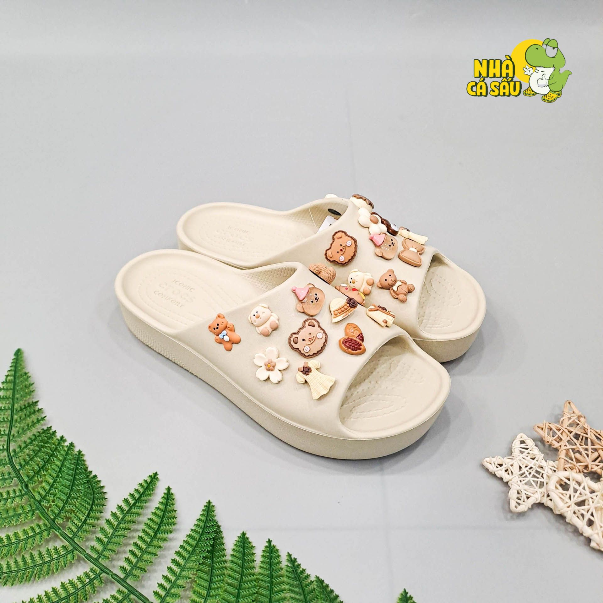  Dép quai ngang Dinas classic platform slide nữ xuất khẩu 