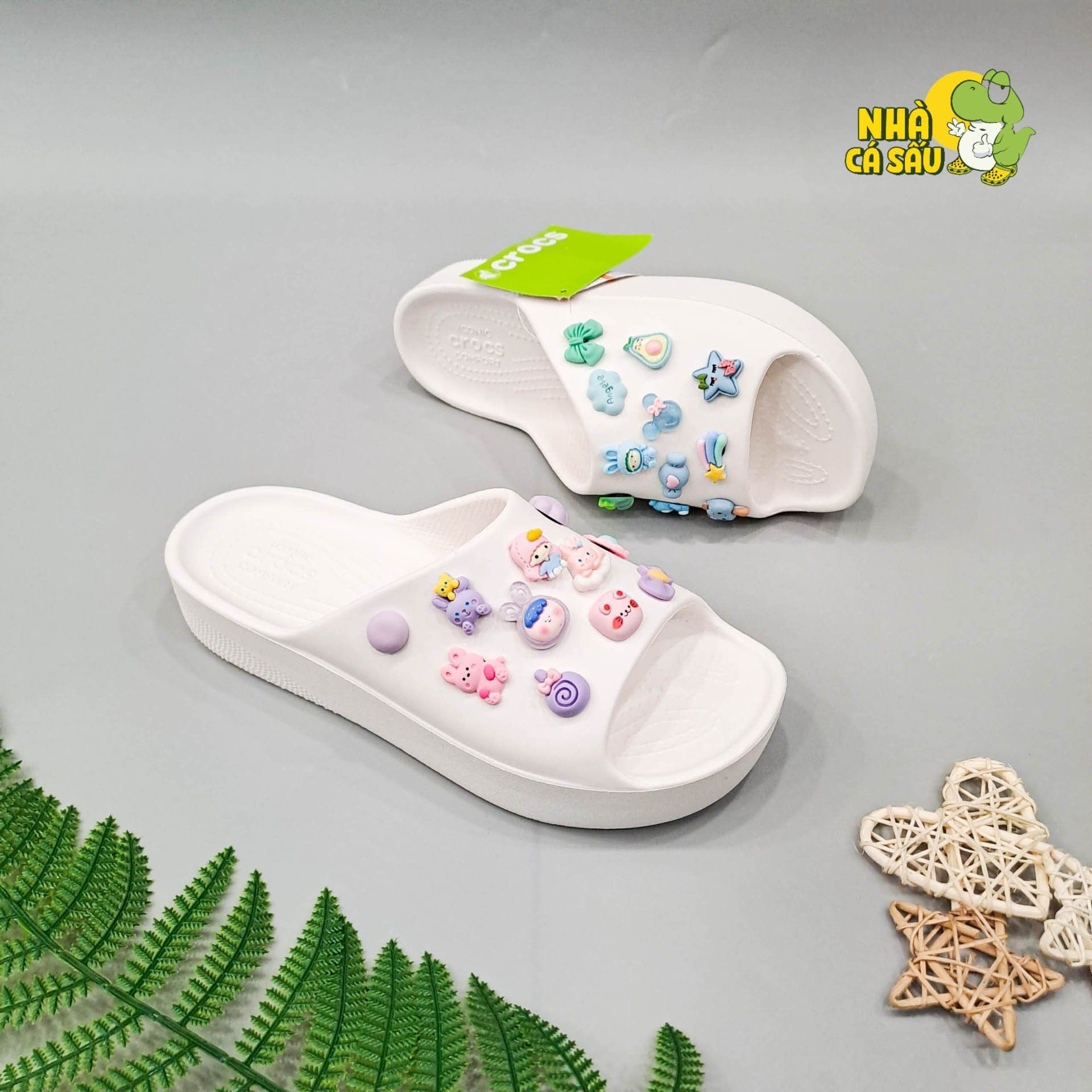  Dép quai ngang Dinas classic platform slide nữ xuất khẩu 