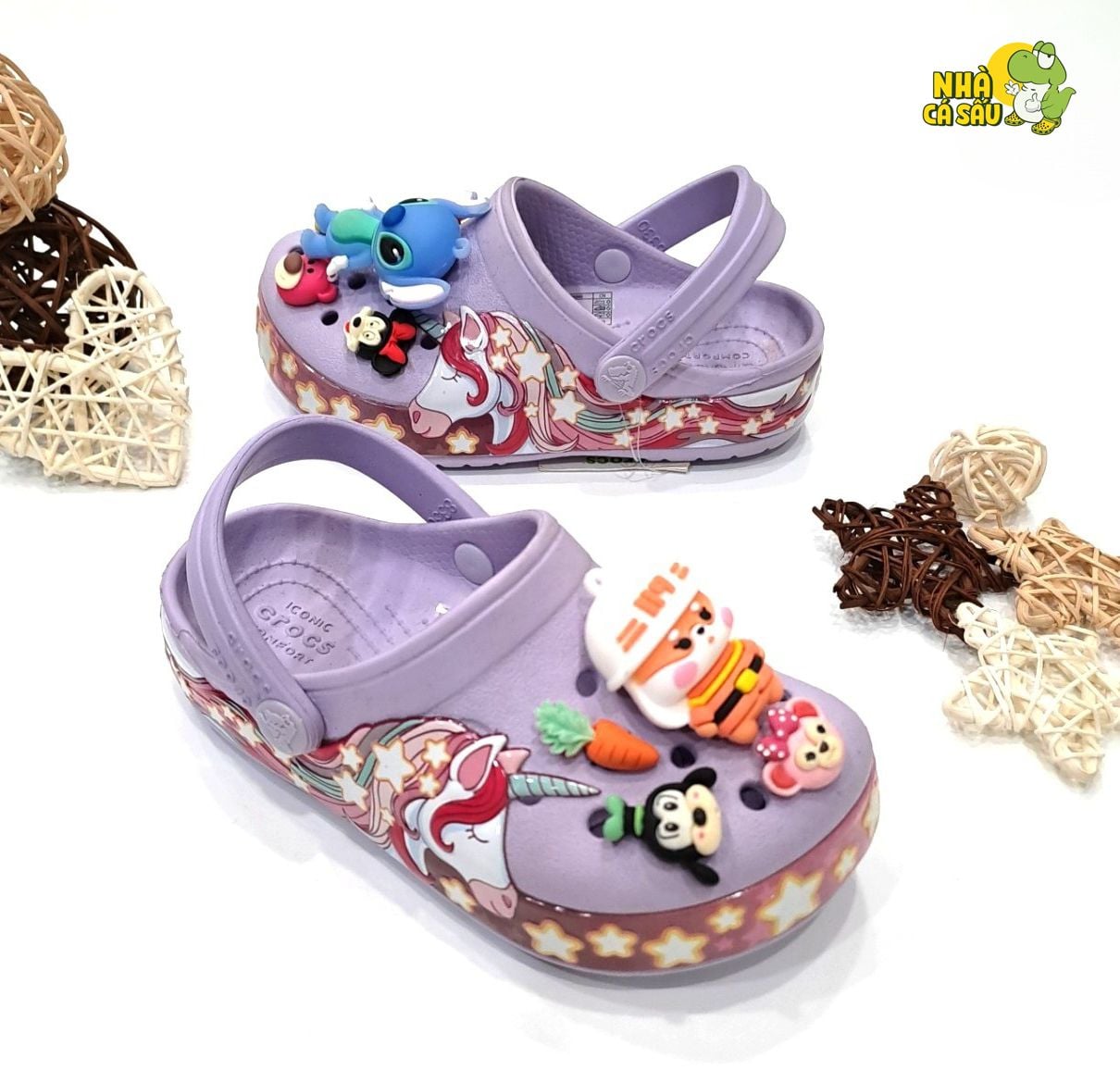  Dép sục Dinas 3D unicorn trẻ em 