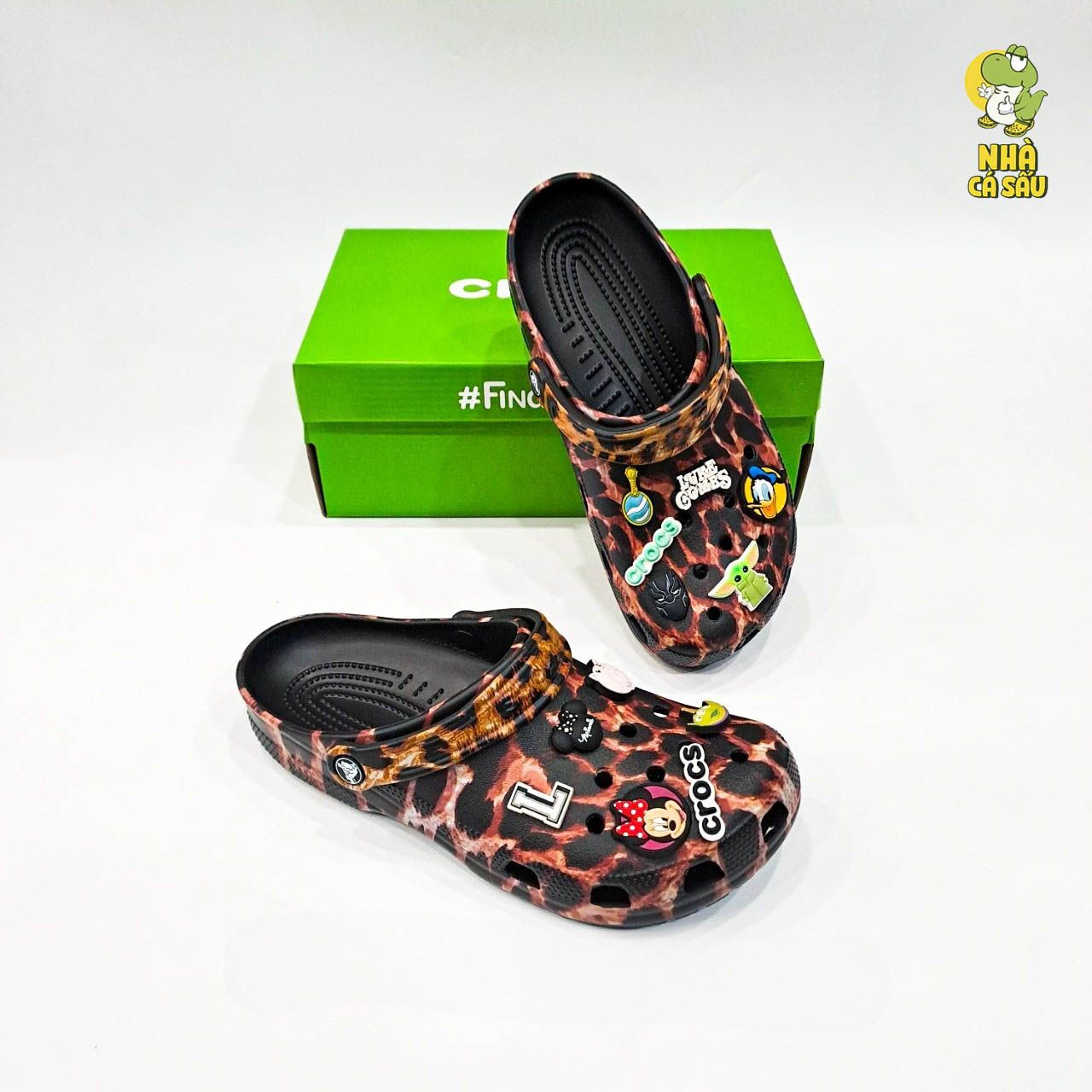  Dép sục Dinas classic da báo nam nữ chính hãng 