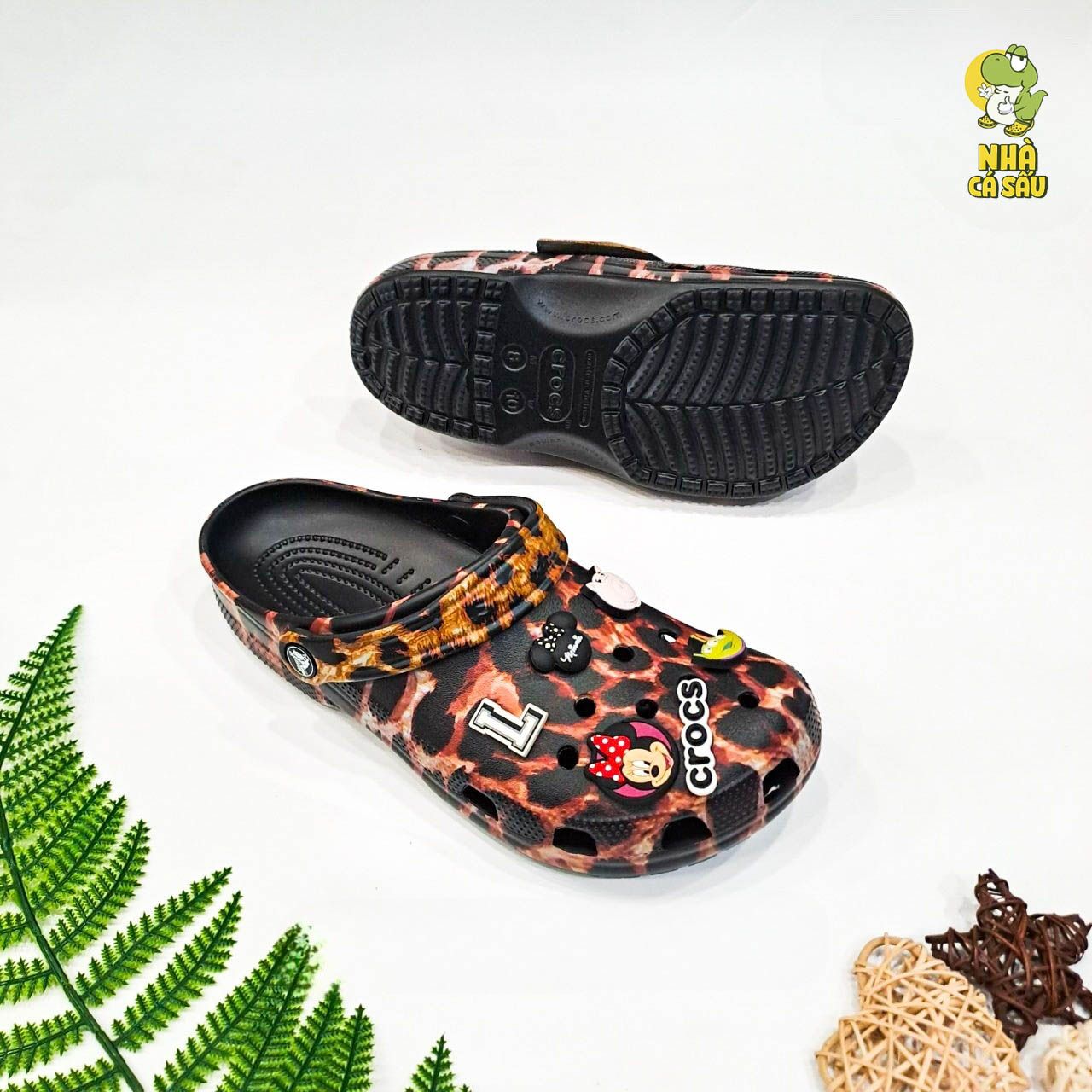  Dép sục Dinas classic da báo nam nữ chính hãng 