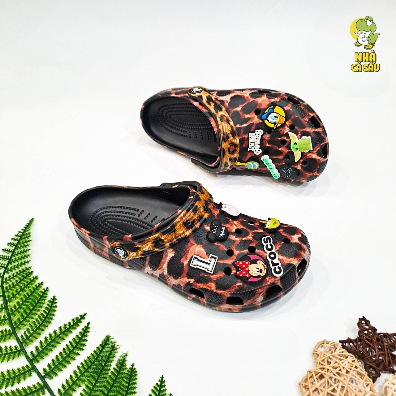  Dép sục Dinas classic da báo nam nữ chính hãng 