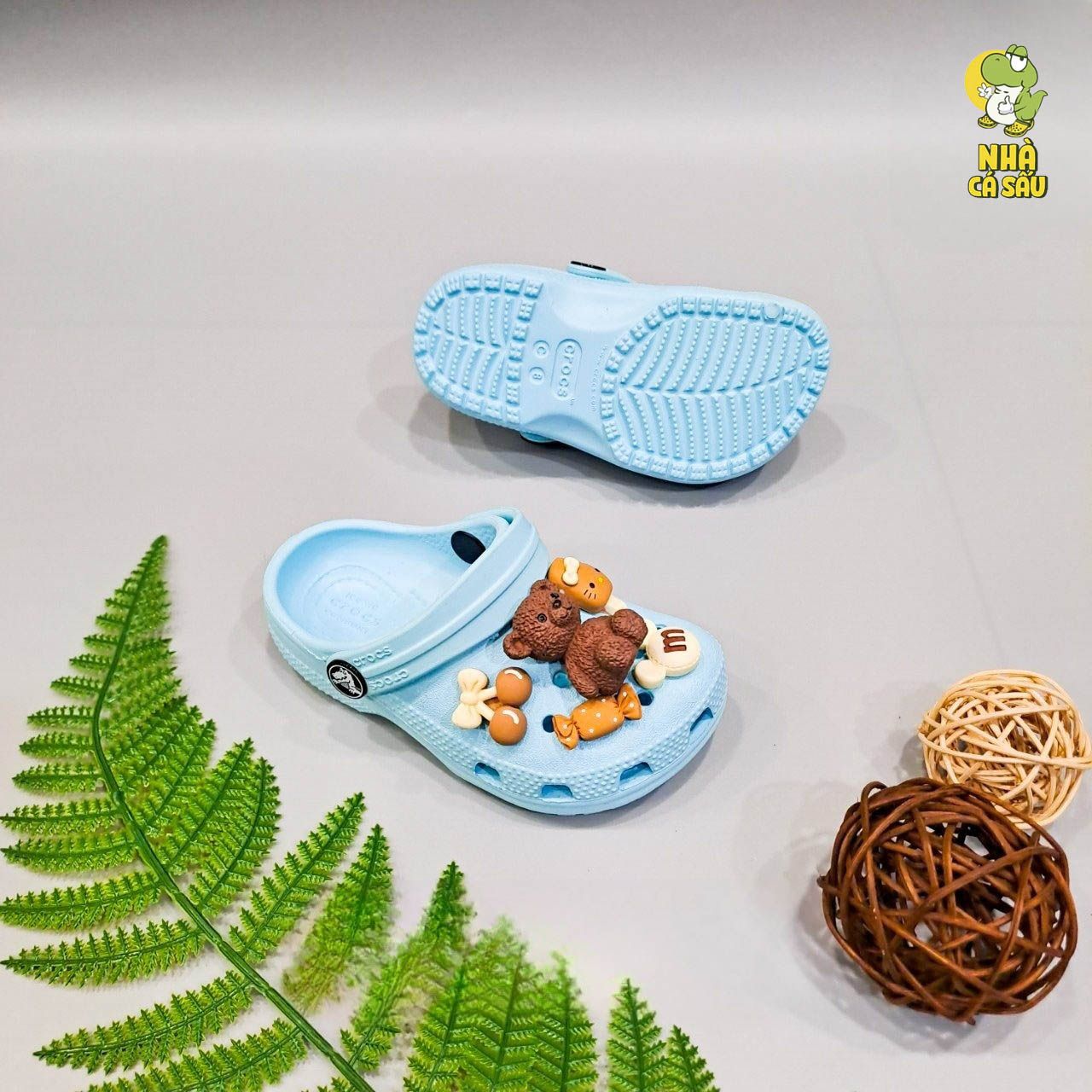  Dép sục cross classic trẻ em màu xanh, vàng chính hãng 