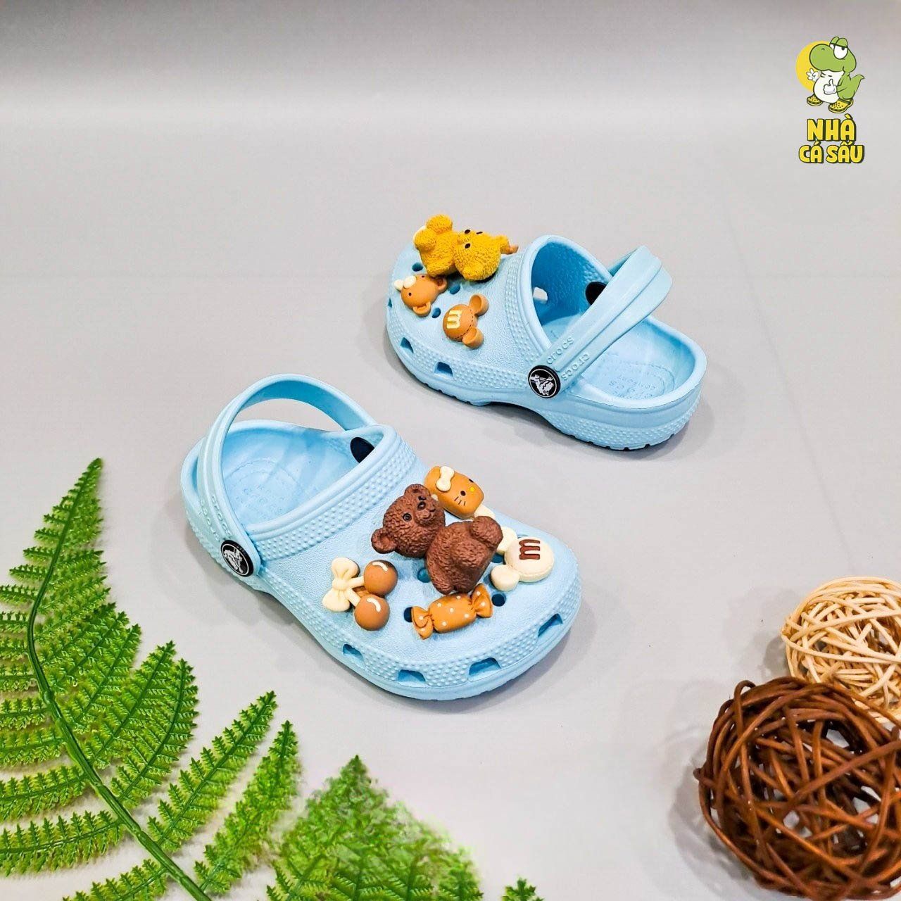  Dép sục cross classic trẻ em màu xanh, vàng chính hãng 