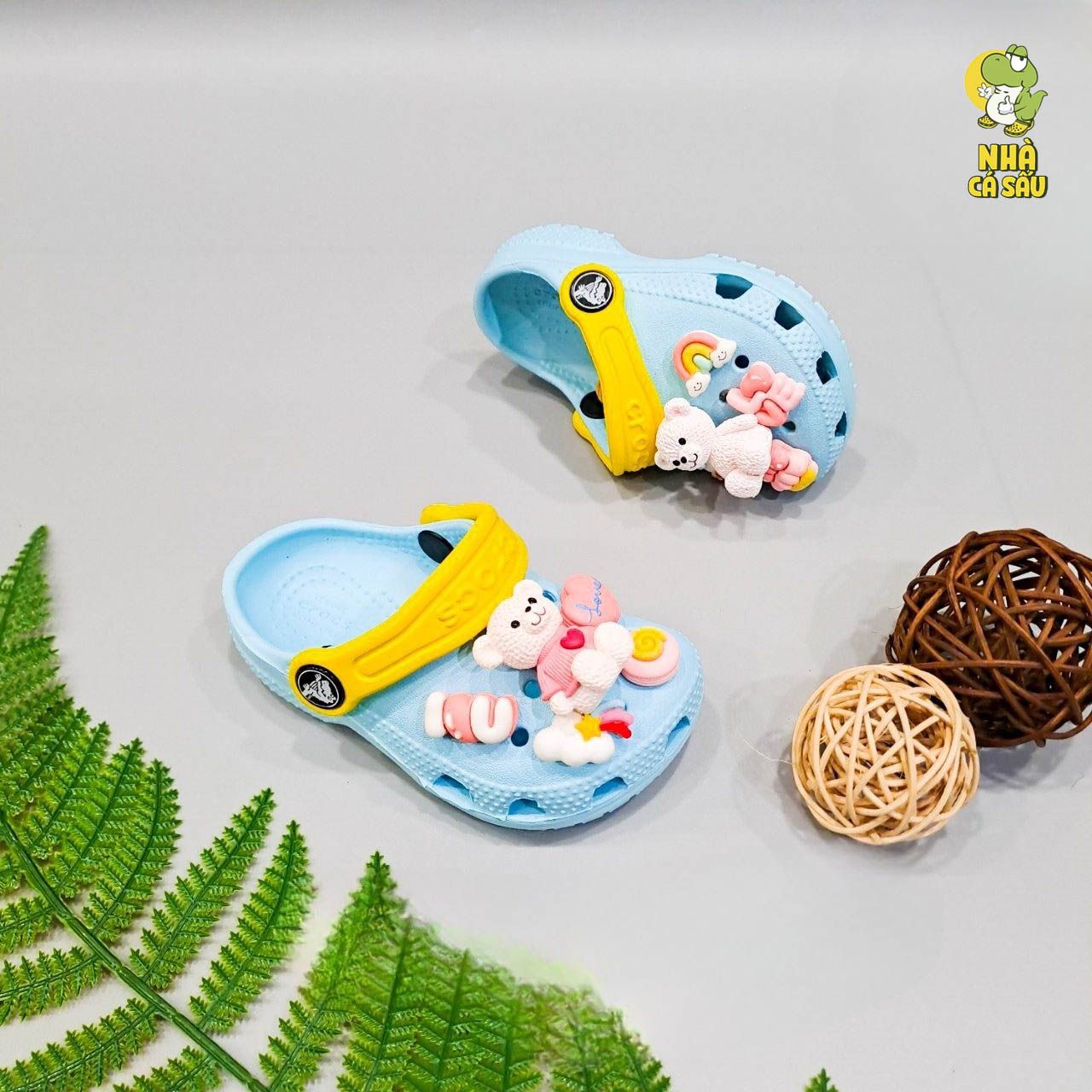  Dép sục cross classic trẻ em màu xanh, vàng chính hãng 