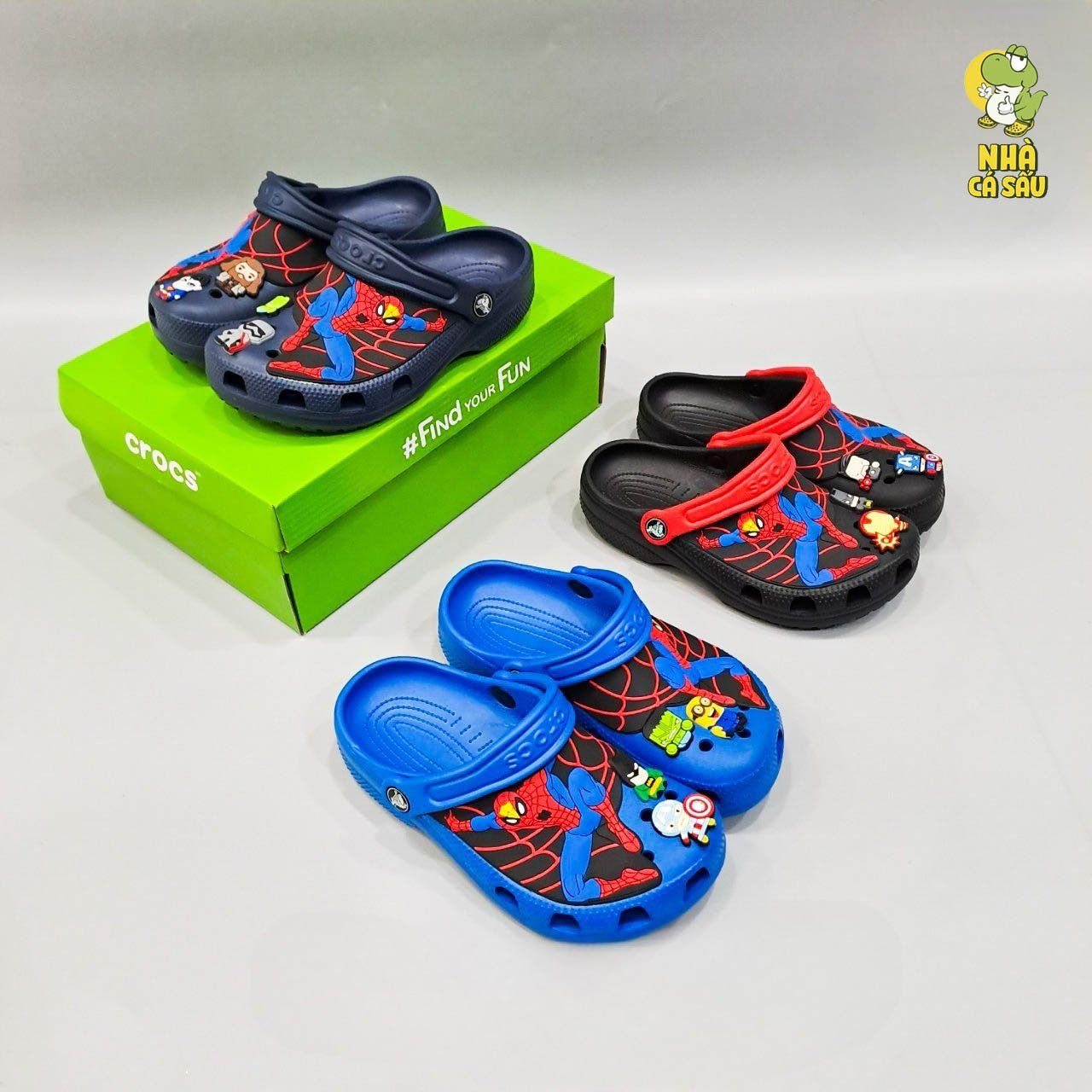  Dép sục cross 3D spiderman trẻ em 