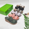 Dép xuồng hai quai ngang cross brooklyn Mid Wedge nữ đế cao 6 phân