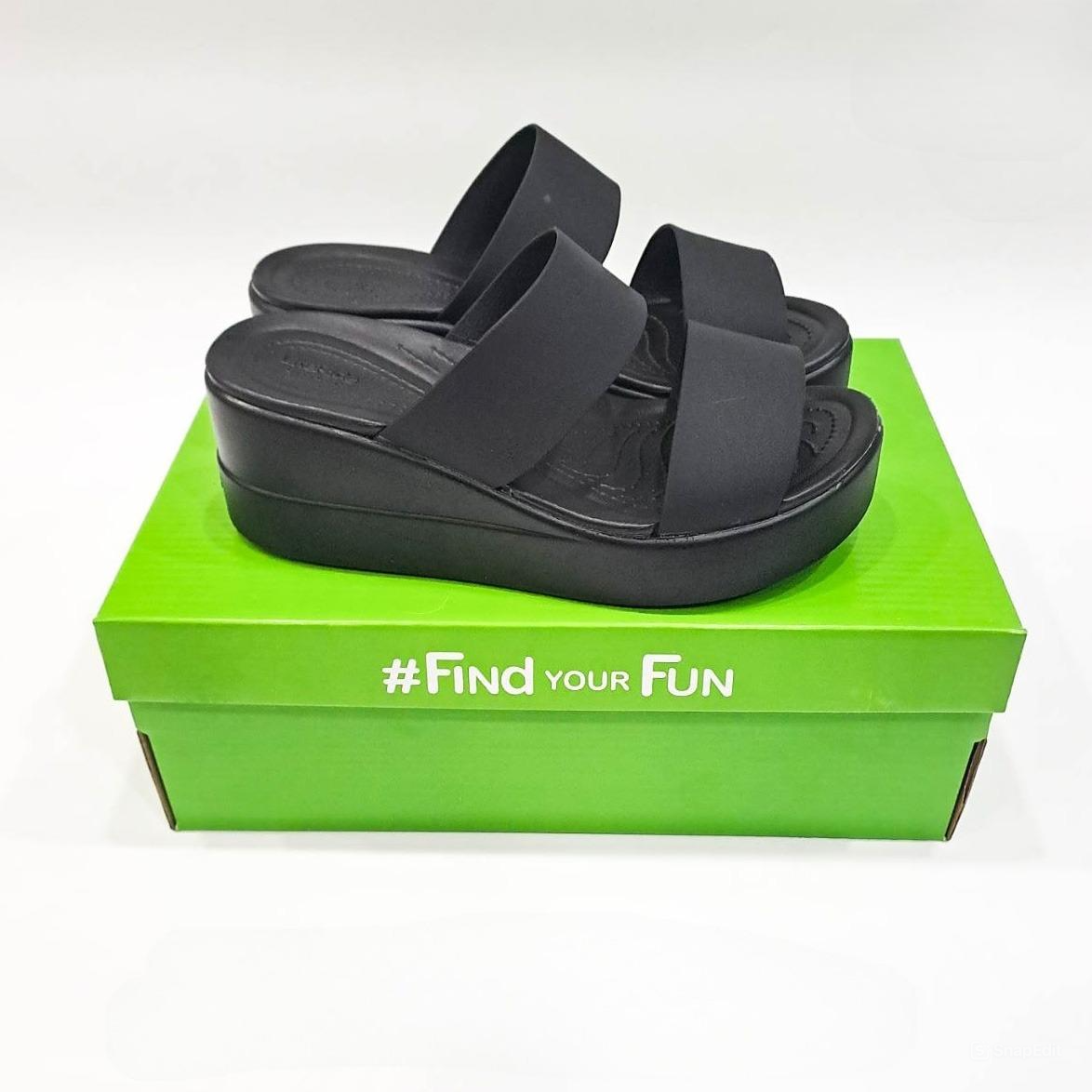  Dép xuồng hai quai ngang cross brooklyn Mid Wedge nữ đế cao 6 phân 