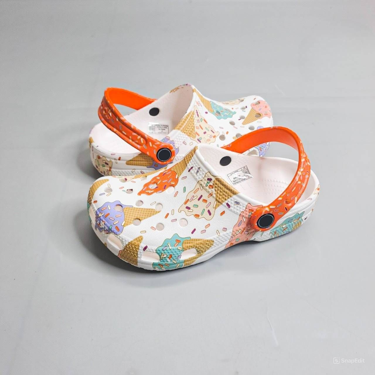  Dép sục cross classic Ice Cream graphic clog que kem trẻ em 