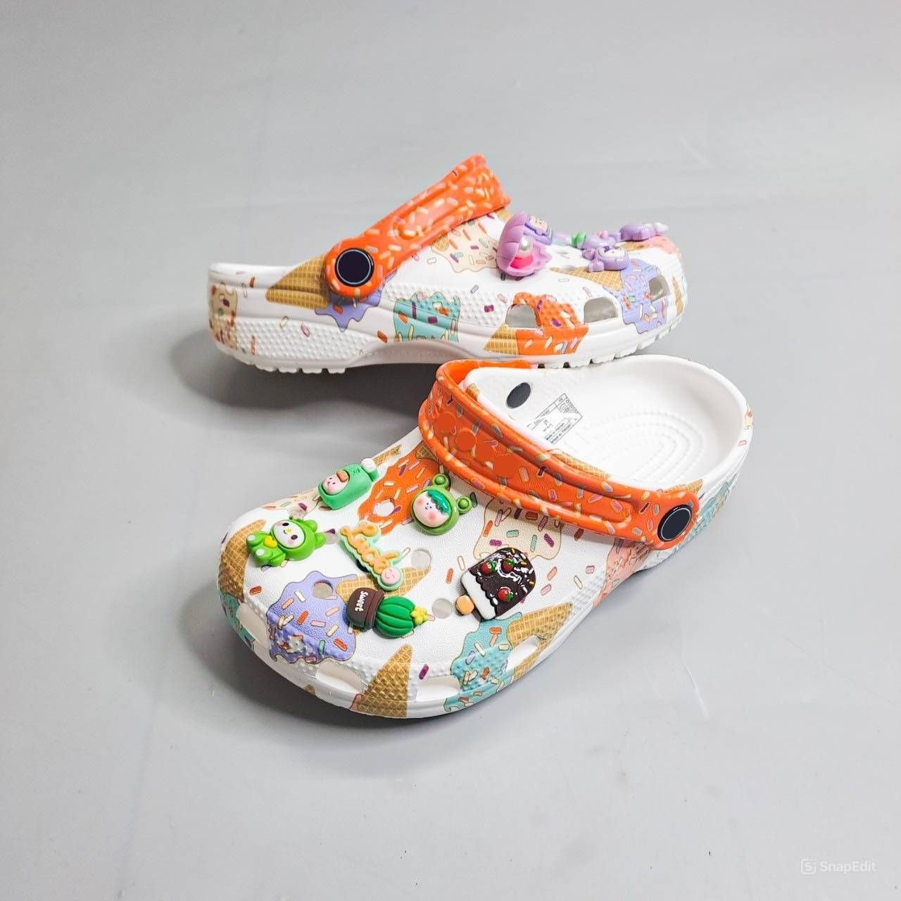  Dép sục cross classic Ice Cream graphic clog que kem trẻ em 