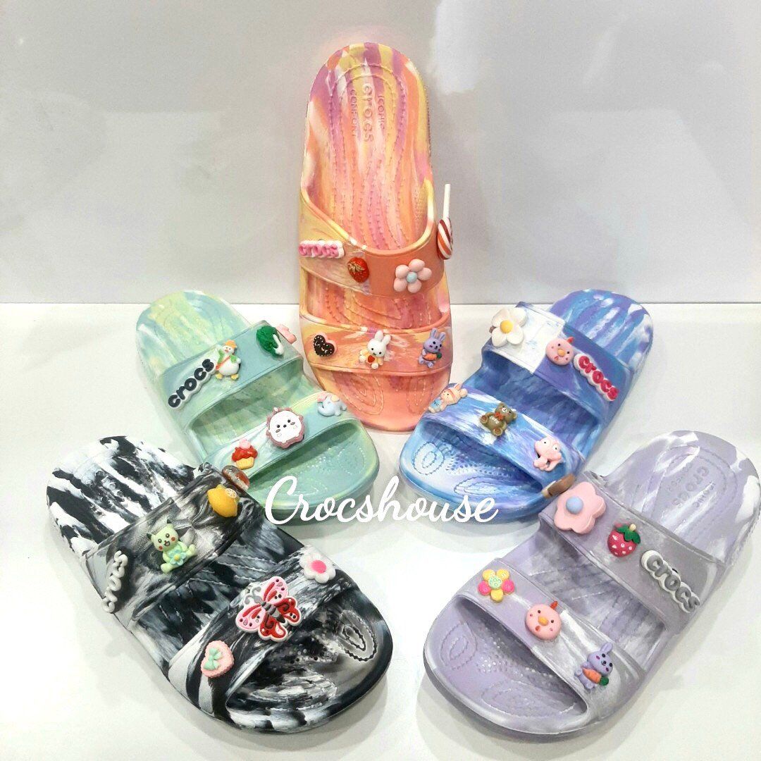  Dép cross hai quai ngang classic lỗ camo nam nữ chính hãng 