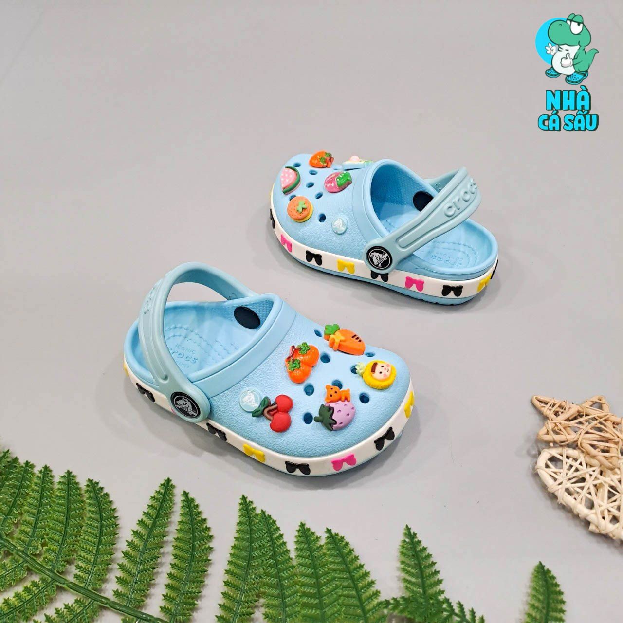  Dép sục crocband viền mickey trẻ em chính hãng 