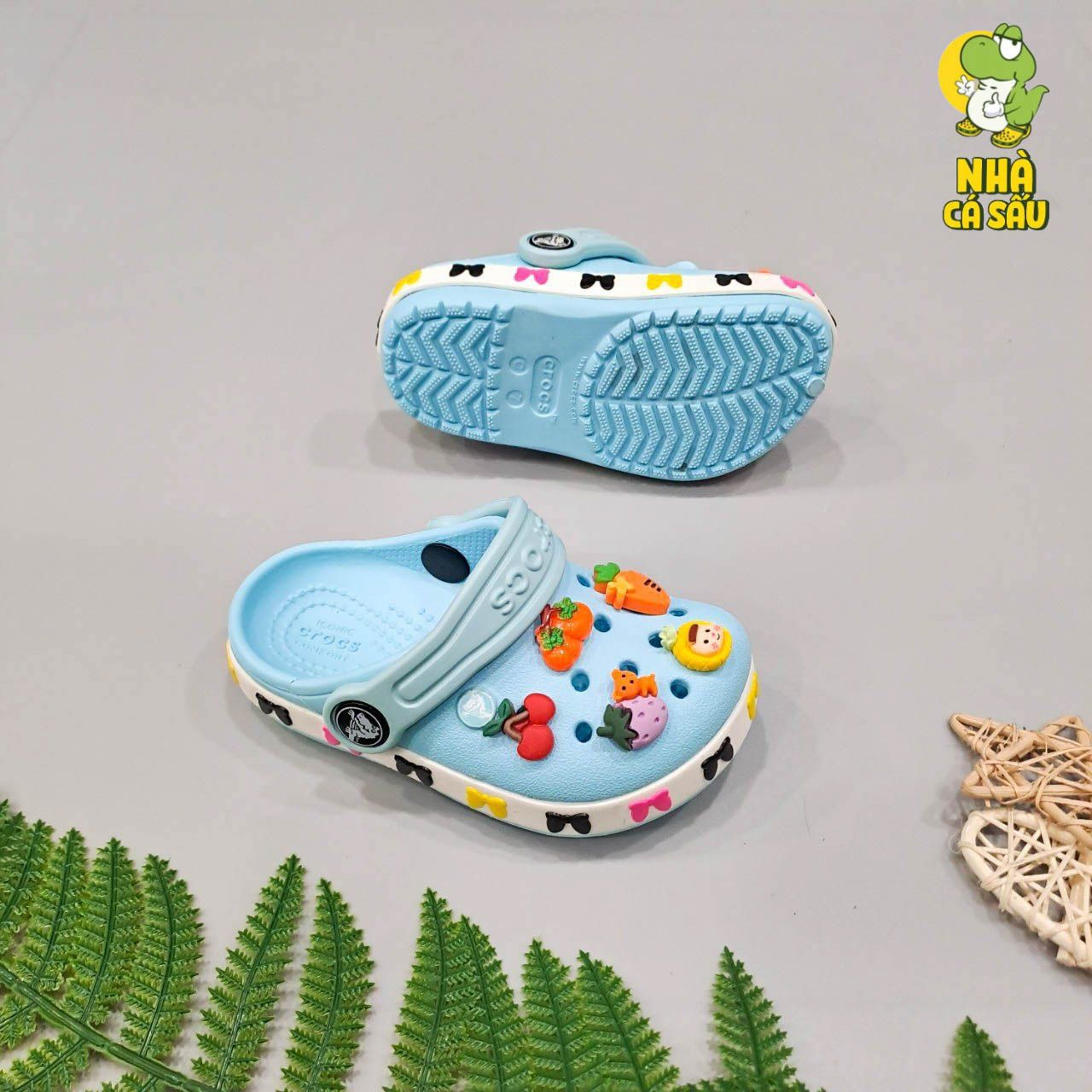  Dép sục crocband viền mickey trẻ em chính hãng 