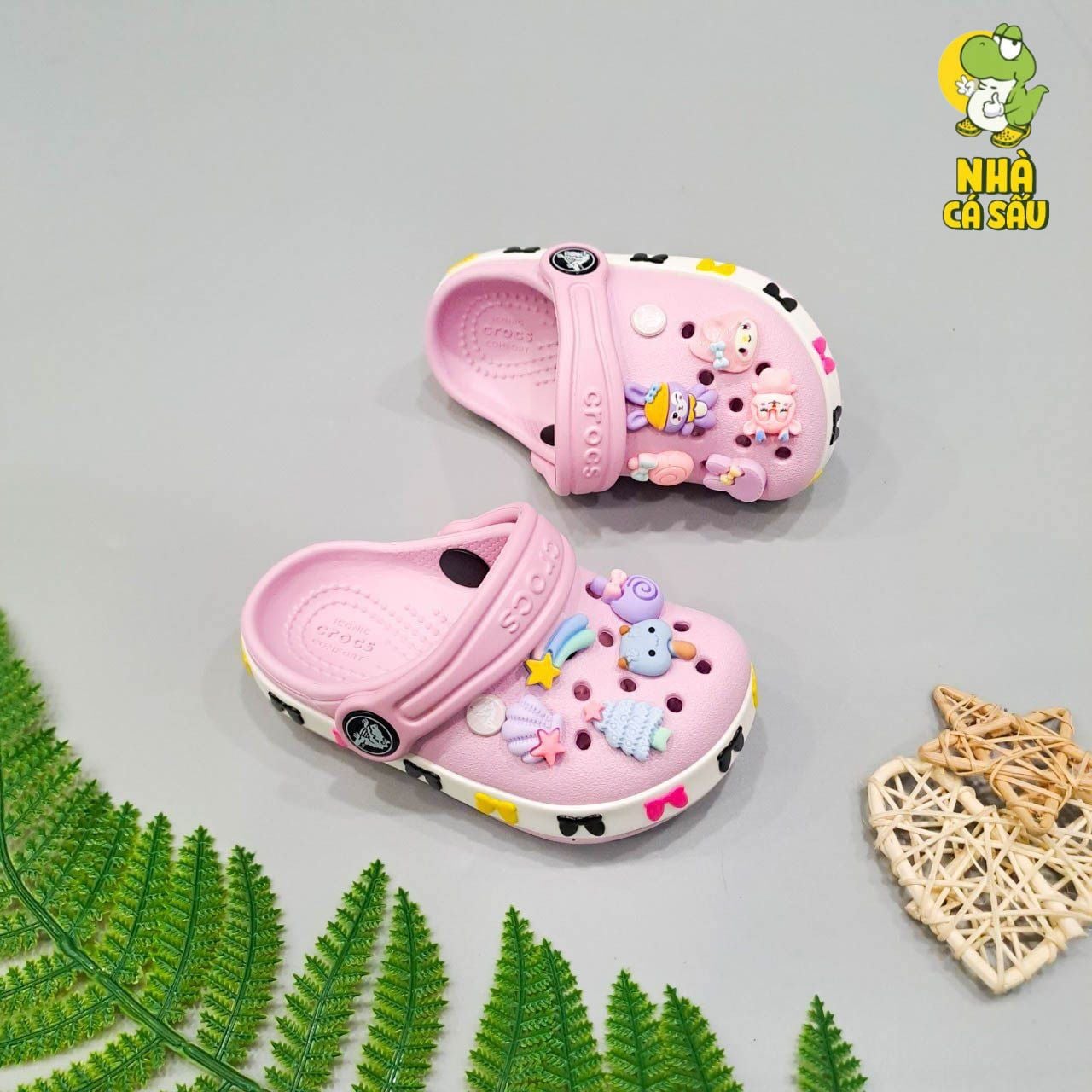  Dép sục crocband viền mickey trẻ em chính hãng 