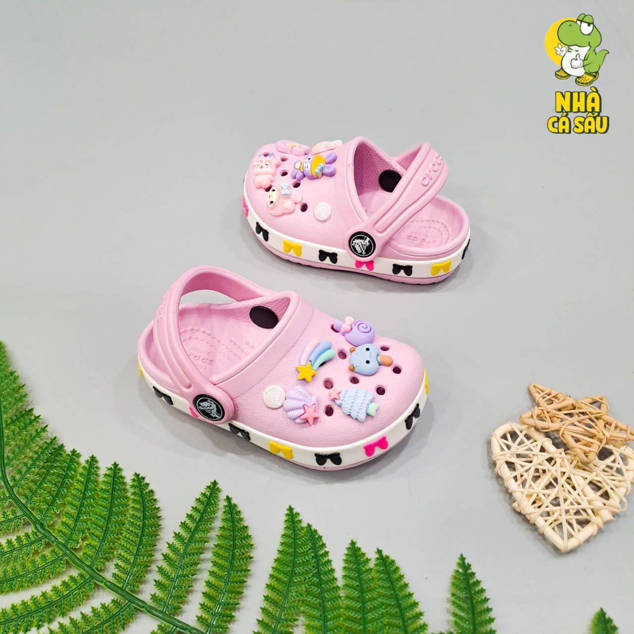  Dép sục crocband viền mickey trẻ em chính hãng 