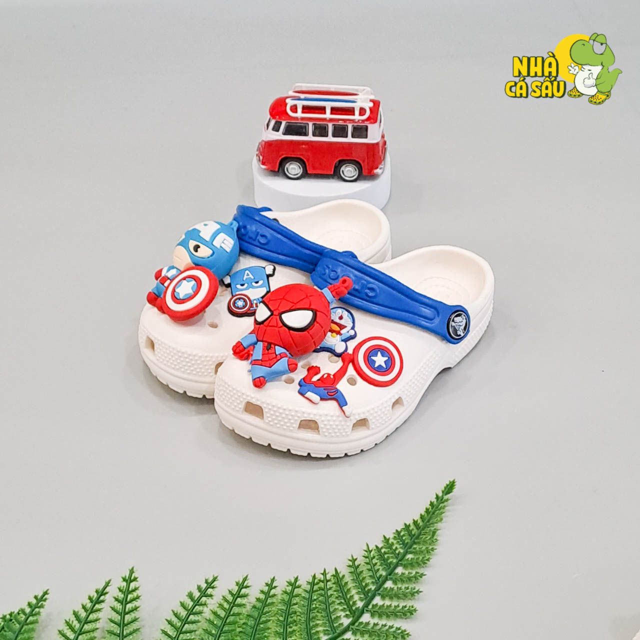 Dép sục cross classic trẻ em màu trắng quai phối màu chính hãng 