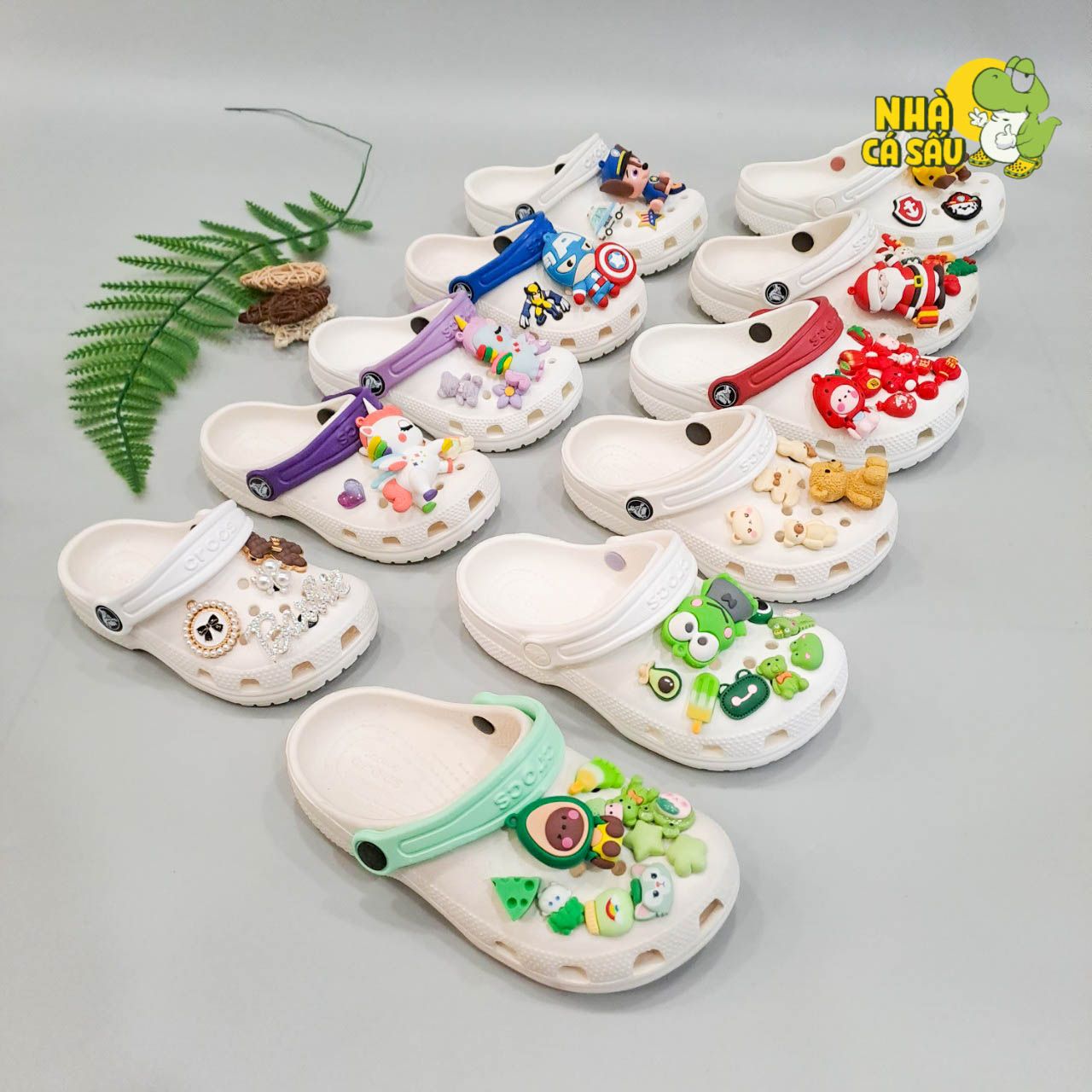  Set Jibbitz charms phối gắn trang trí dép cross 