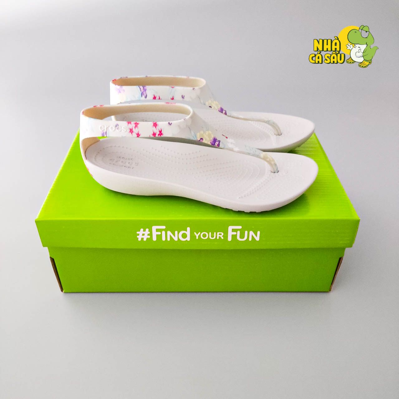  Sandal cross sexy xám in hoa nữ chính hãng 