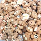  Jibbitz charms 3D nhỏ nhựa cứng theo tone màu gắn dép 