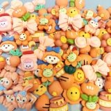  Jibbitz charms 3D nhỏ nhựa cứng theo tone màu gắn dép 