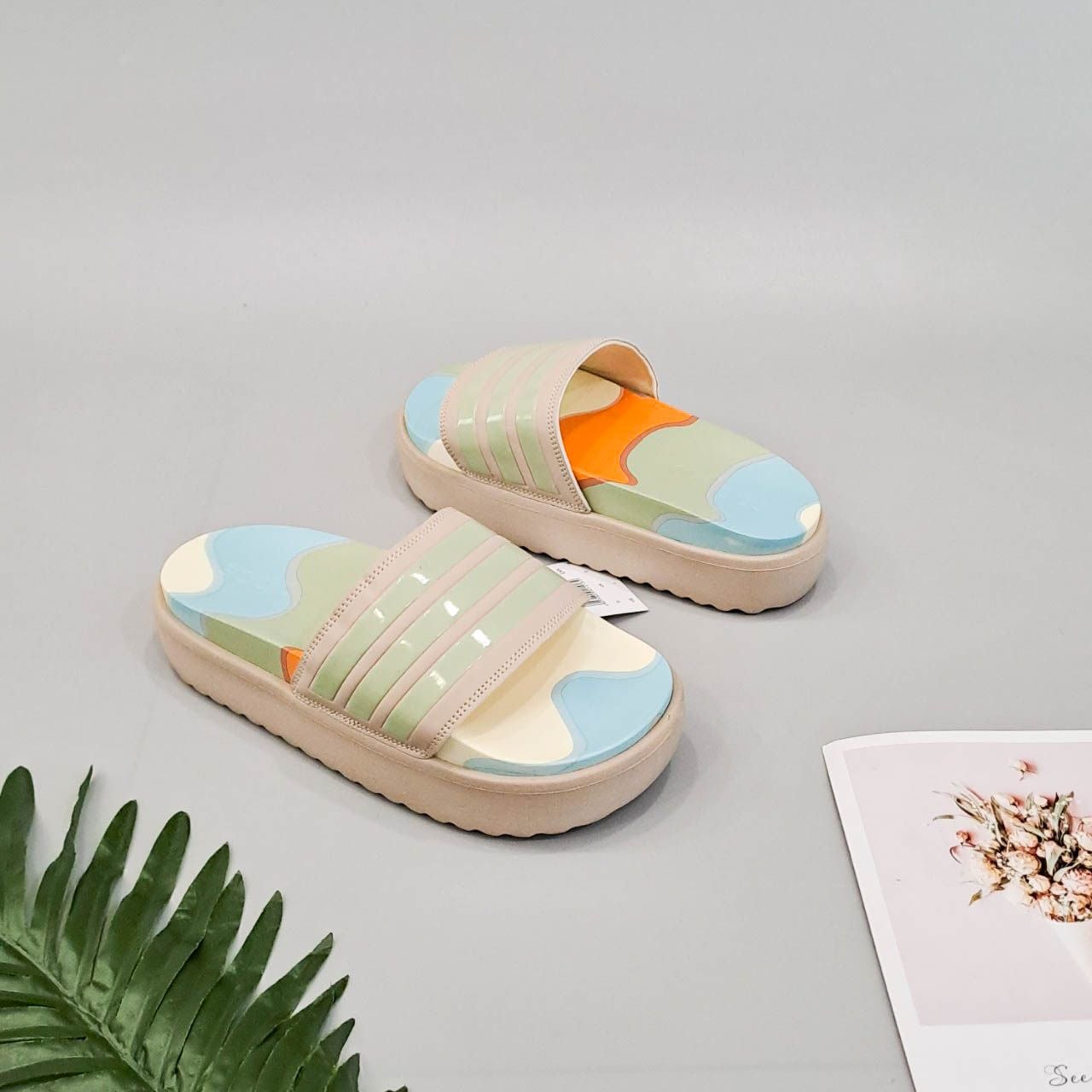  Dép quai ngang adidas alphabounce platform 3 sọc đế 2 lớp cao 5 phân nam nữ 