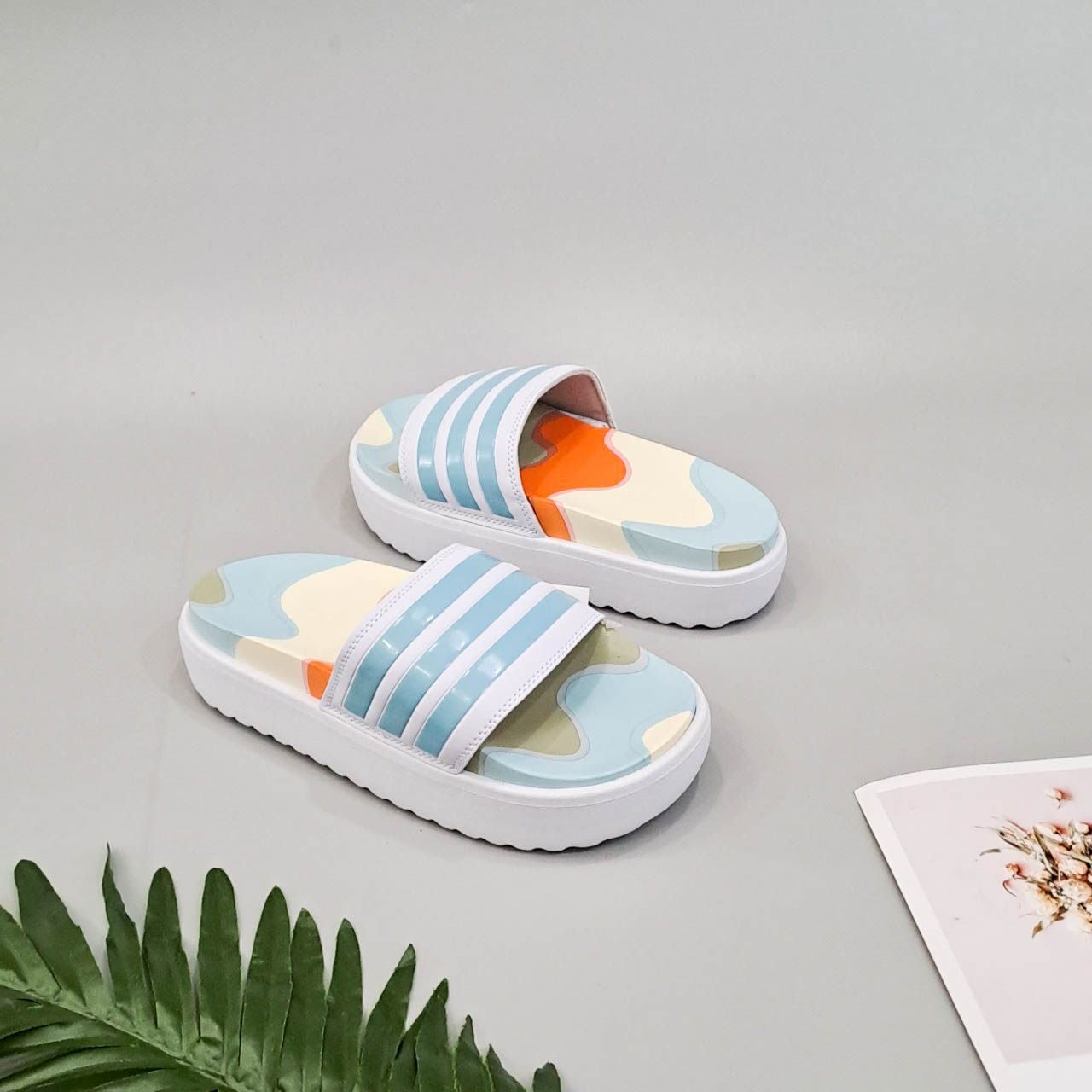  Dép quai ngang adidas alphabounce platform 3 sọc đế 2 lớp cao 5 phân nam nữ 