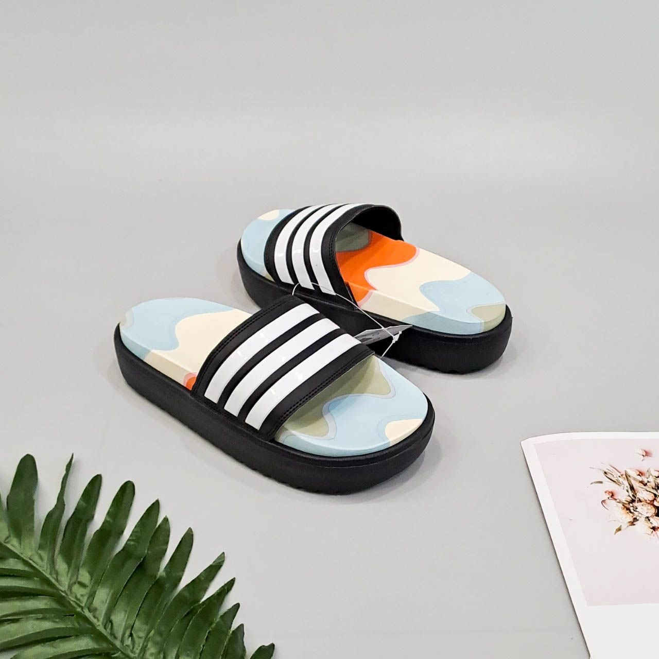  Dép quai ngang adidas alphabounce platform 3 sọc đế 2 lớp cao 5 phân nam nữ 